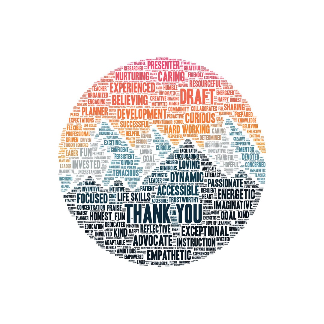 Wordcloud Greatness Digital SUNSET MOUNTAIN Word Cloud - Great Teacher Appreciation ...