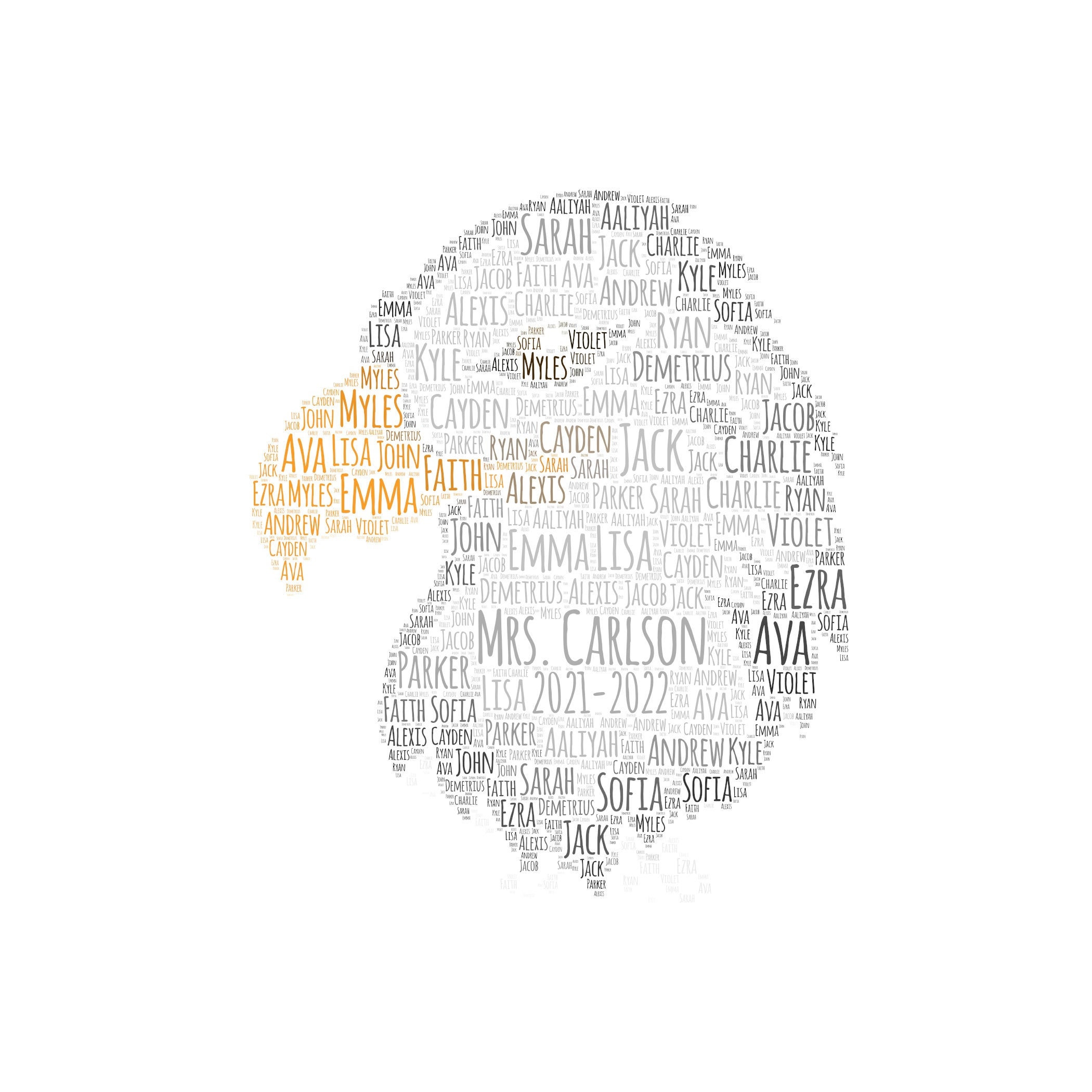 Digital EAGLE Raptor Bird Word Cloud - Makes Great Teacher