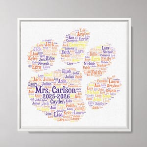Printable Custom Digital TIGER paw print word cloud art classroom teacher appreciation coach athlete veterinarian gift nursery image 8