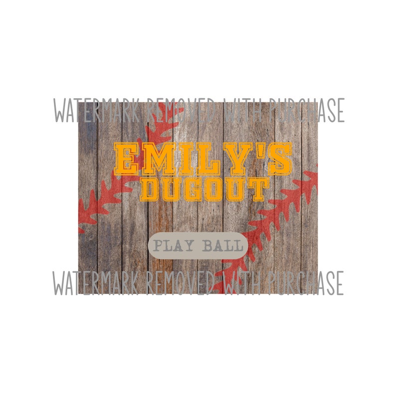 Custom Digital Printable Baseball Softball Dugout Sign / Etsy