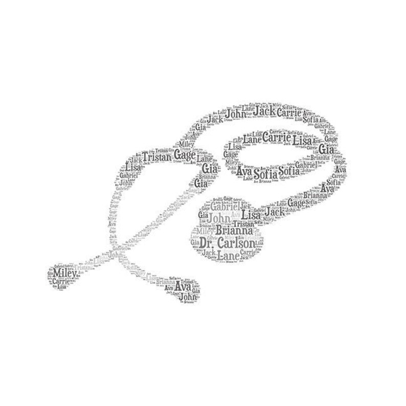 Digital Word Cloud Stethoscope Medical Professional Nurse Etsy