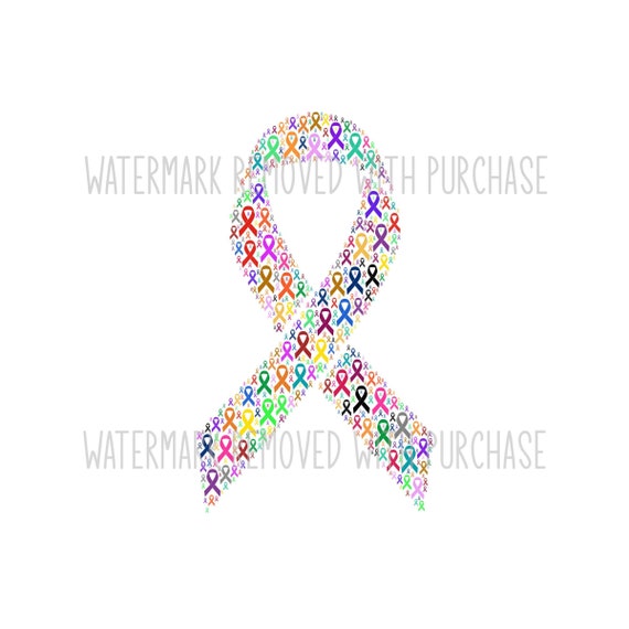 INSTANT Digital Download - CANCER AWARENESS Ribbons pdf png jpg svg - wall art - graphic - poster - campaign - hope - fight - heal