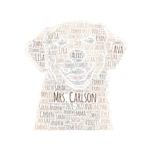 Labrador Retriever Dog word cloud art - makes a great teacher appreciation gift - add names / other details