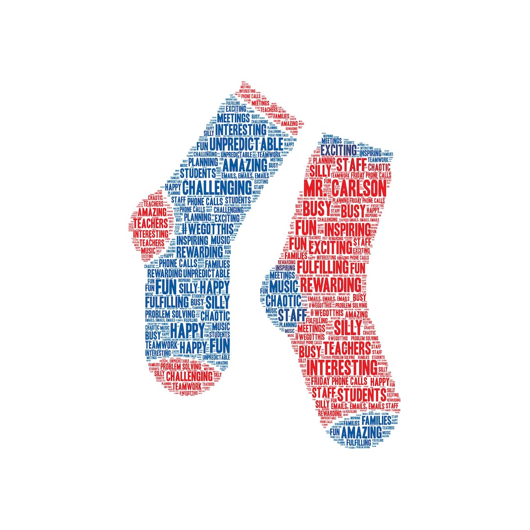 Sock Word Digital MISMATCHED SOCKS Word Cloud Art - Makes Great Teacher ...