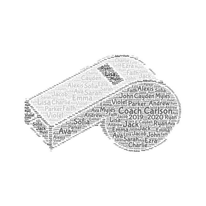 Digital COACH WHISTLE Word Cloud Wordle Makes a Great Etsy