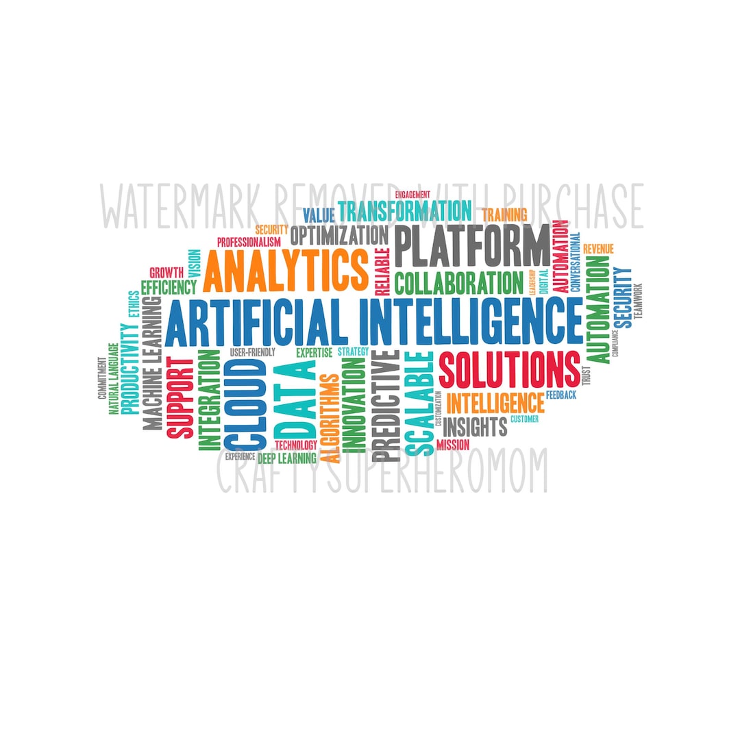 Custom Digital Word Cloud - Corporate Educational AI Artificial ...