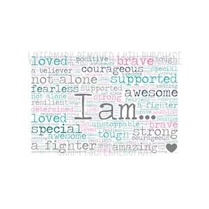Custom Digital affirmations word cloud art wordle - makes great teacher appreciation thank you gift - home decor - cancer medical treatment