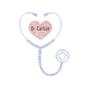 Digital word cloud heart stethoscope - Medical Professional Nurse Practitioner Doctor Surgeon makes great gift - graduation retirement