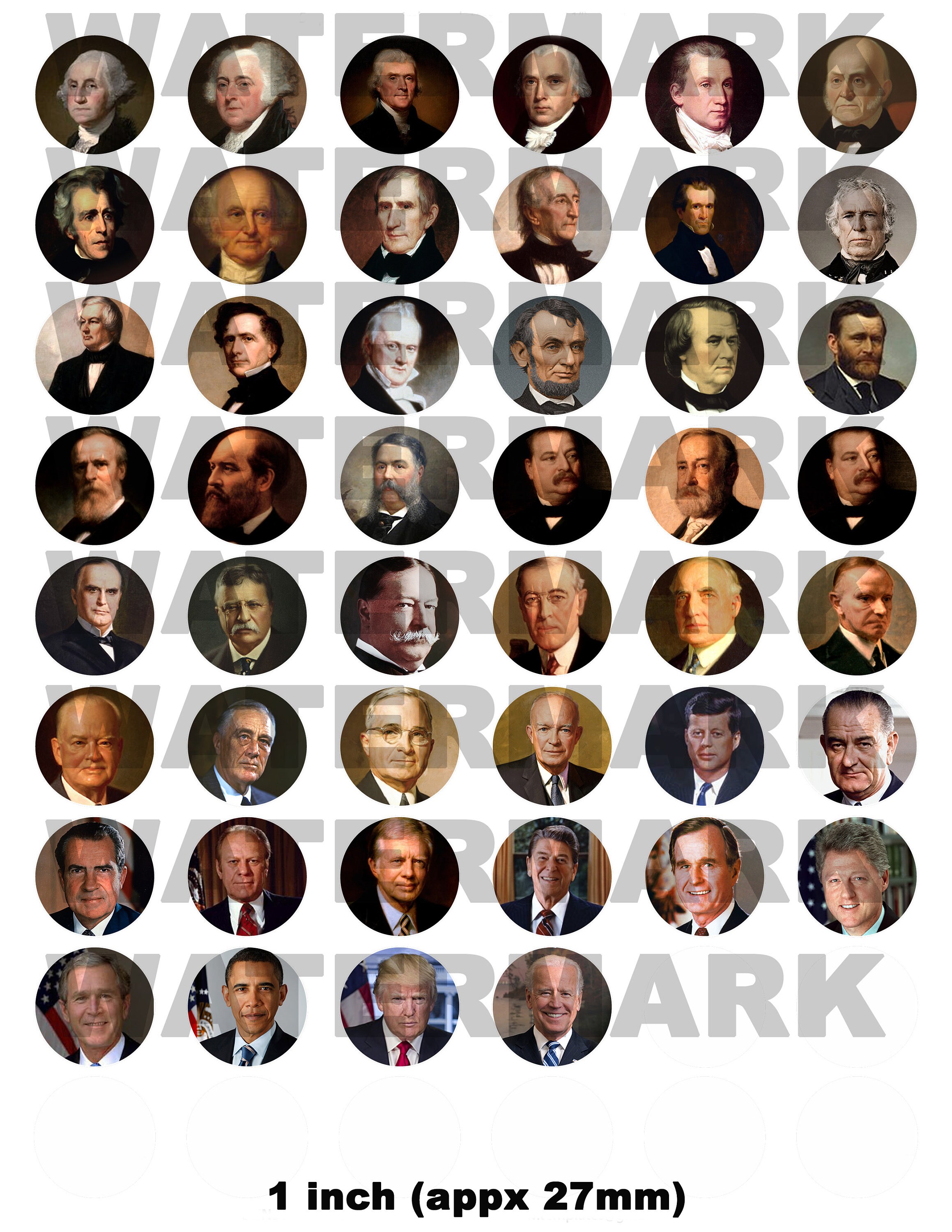 INSTANT DIGITAL DOWNLOAD - 46 United States Presidents
