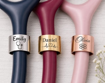 Personalized Stethoscope ID Tag – Custom Name Stethoscope Ring, Nurse Gift, Doctor Gift, Medical ID Tag, RN Gift, Vet Tech Gift