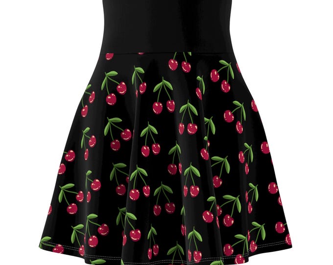 Cherry Blossom Women's Skater Skirt, Casual Skirt, Summer Fashion, Gift for Her, Floral Print Skirt, Vintage Vibe