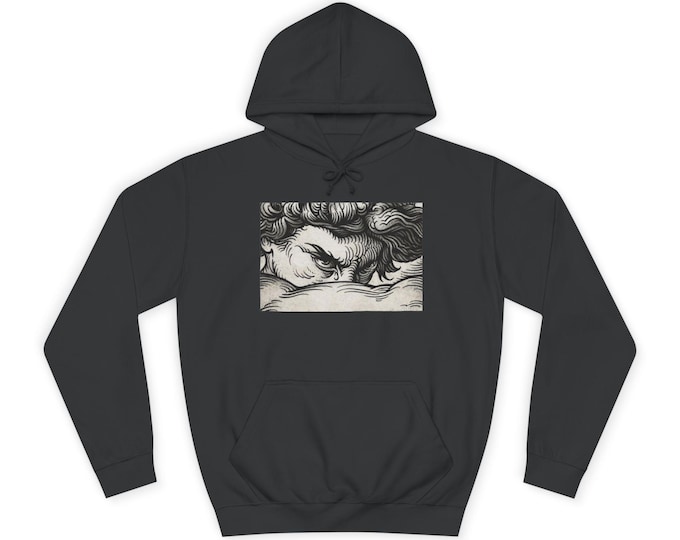 The Fallen Angel Lucifer Unisex Hoodie Cozy Graphic Sweatshirt for Students, Unique Campus Wear, Ideal for Graduates, Vintage Art Design