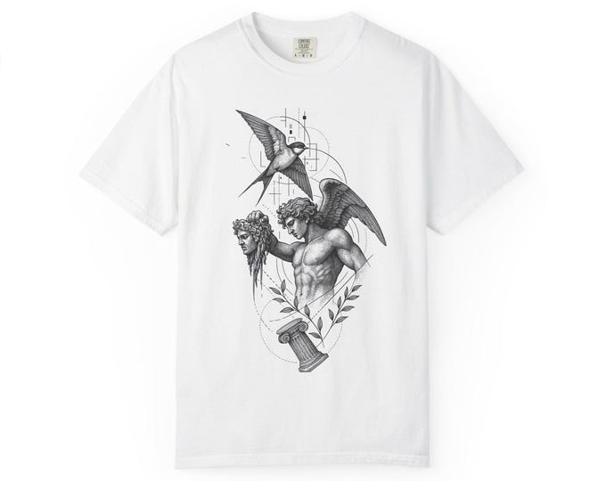 Artistic Unisex T-shirt with Mythical Illustrations, Graphic Tee, Casual Wear, Gift for Art Lovers, Unique Fashion Statement