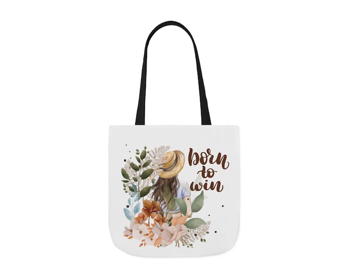Inspirational Canvas Tote Bag - Born to Win, Reusable Shopping Bag, Eco-Friendly Gift, Floral Design, Motivational Quote, Perfect for [...]