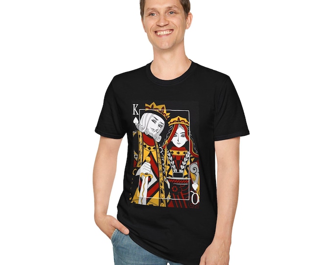 Vibrant King and Queen Unisex T-Shirt, Graphic Tee, Casual Wear, Gift for Gamers, Cool Streetwear, Perfect for Parties