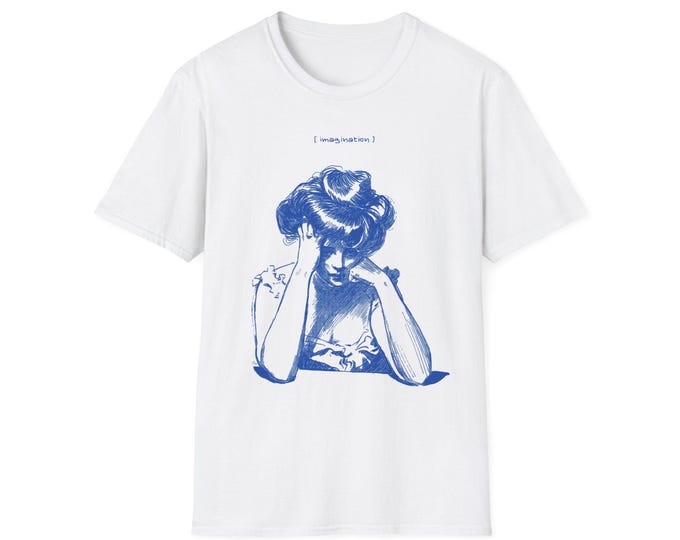 Thoughtful Lady Unisex Softstyle T-Shirt, Women's Graphic Tee, Mindful Thinking Shirt, Positive Vibes Tee, Inspirational Apparel