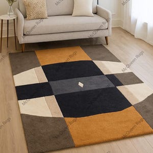 Handgetuft tapijt modern oranje wollen karpetten voor woonkamer slaapkamer keuken kinderkamer hal kantoor 5 x 8 6 x 9 8 x 10 9 x 12 10 x 14 op maat gemaakt tapijt