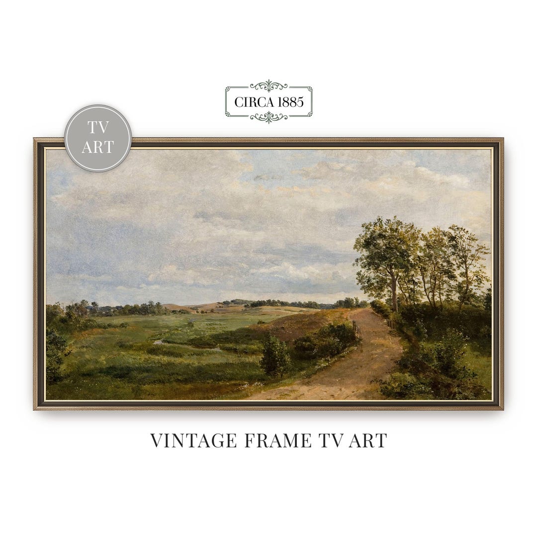 Country Landscape Frame TV Art | English Countryside Road | Vintage ...
