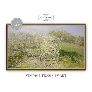 Spring Frame TV Art | Vintage Painting | TV Art Spring Landscape Of Trees Blooming | Antique Art For Samsung Frame TV | Instant Download