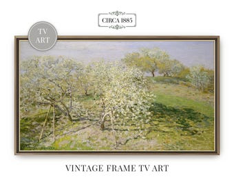 Spring Frame TV Art | Vintage Painting | TV Art Spring Landscape Of Trees Blooming | Antique Art For Samsung Frame TV | Instant Download