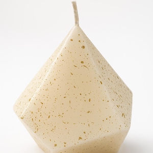 Diamond Candle: White Wax with Gold Glitter - Luxury Home Decor