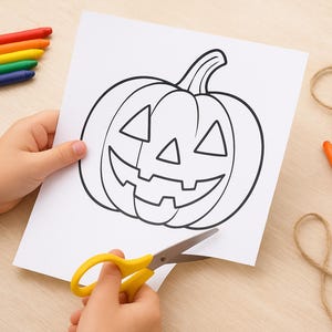 Printable Halloween Masks for Kids: DIY Coloring Activity (Instant Download)