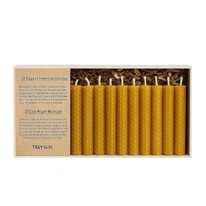 Beeswax Intention Candles: 21-Day Ritual, Spiritual Self-Care Gift Set