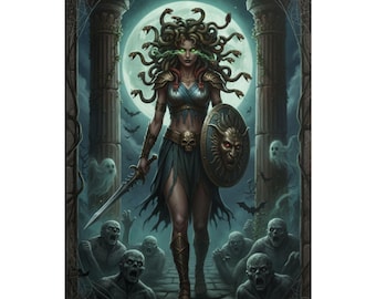 Medusa Art Print: Greek Mythology Gothic Poster