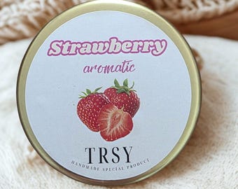 Vela perfumada artesanal em lata, feita de cera de soja - Presente de aromaterapia