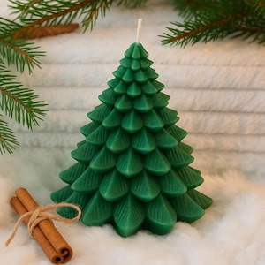 Christmas Tree Candle: Soy Wax Pine Scented Holiday Decor