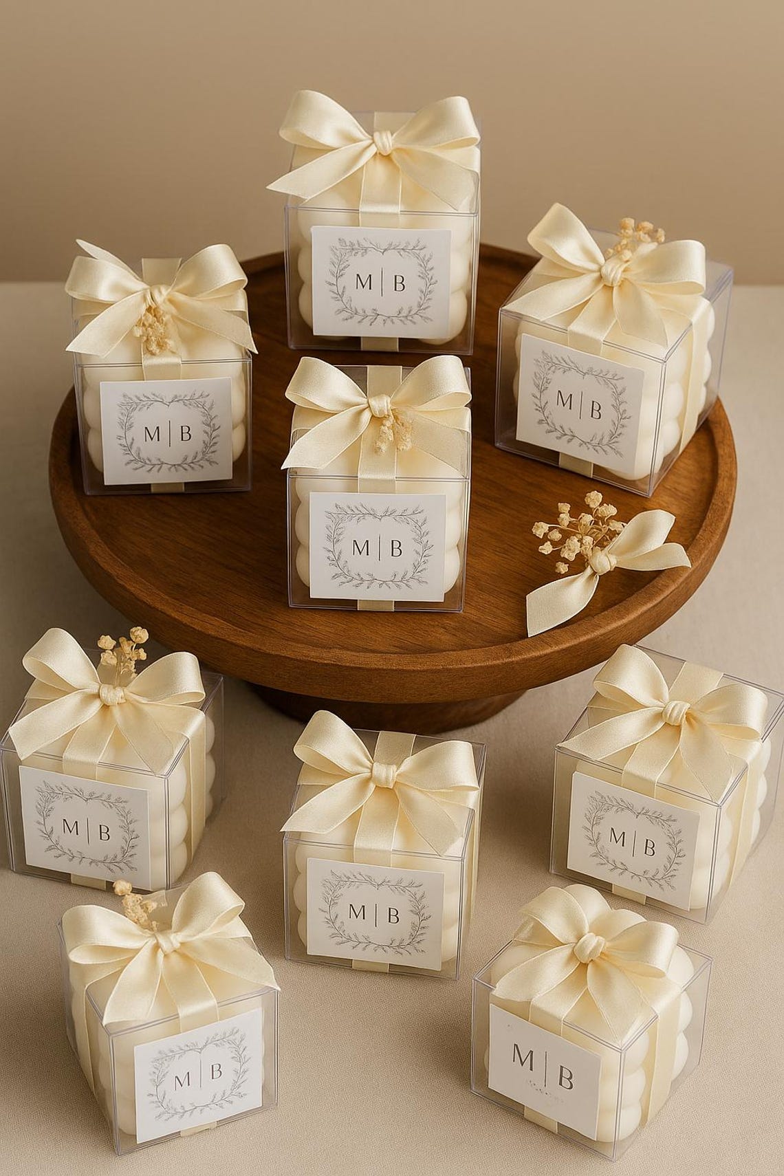 Personalized Wedding Favor Candle – Custom Soy Wax Bubble Cube - Etsy