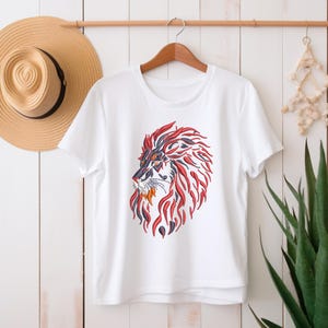 Lion Head Embroidery Design: Royal Feline, 6 Sizes (Digital Download