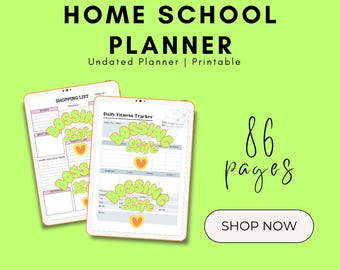 Undated Digital Homeschool Planner | Printable PDF, Lesson Plans