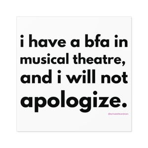 BFA Musical Theatre Sticker - Funny Actor Vinyl Decal, Theatre Kid, Laptop Sticker, Drama Club, Broadway Humor, Actor Gift, College Theatre