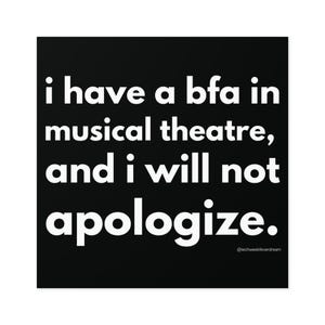 BFA Musical Theatre Sticker - Funny Actor Vinyl Decal, Theatre Kid, Laptop Sticker, Drama Club, Broadway Humor, Actor Gift, College Theatre