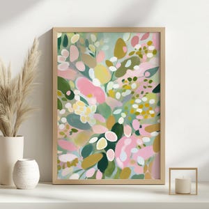 Soft Pastel Abstract Floral Print, Botanical Wall Art, Neutral Modern Art, Minimalist Watercolor Style, DIGITAL DOWNLOAD