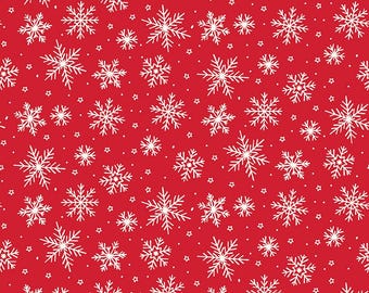 Riley Blake Designs The North Pole Flannel Snowflake Fabric (sold by the Half Yard) | Christmas Flannel l F17752 | Cozy | My Mind's Eye