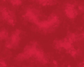 Riley Blake Designs Tie Dye Cloud Cherry Red Cotton Fabric (sold by the 1/2 Yard) | Tone on Tone Red | Christmas Fabric | CD12361 | July 4th