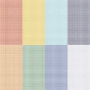 May include: A digital illustration of eight different colored squares with a grid pattern. Each square is a different color: red, yellow, light blue, dark blue, orange, green, dark blue, and white.