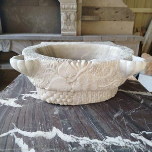 water bowl for animals, marble birdbath,natural stone garden decor for birds,Handmade birdbath,naturel stone birtbaht,marble outdoor decor