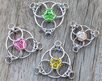 Triangels Triskulls Rivoli Crystal Capture chainmaille