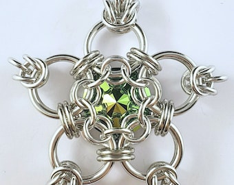 Starry Eyed Chainmaille Pendant Tutorial - 4 Sizes Rivoli Capture