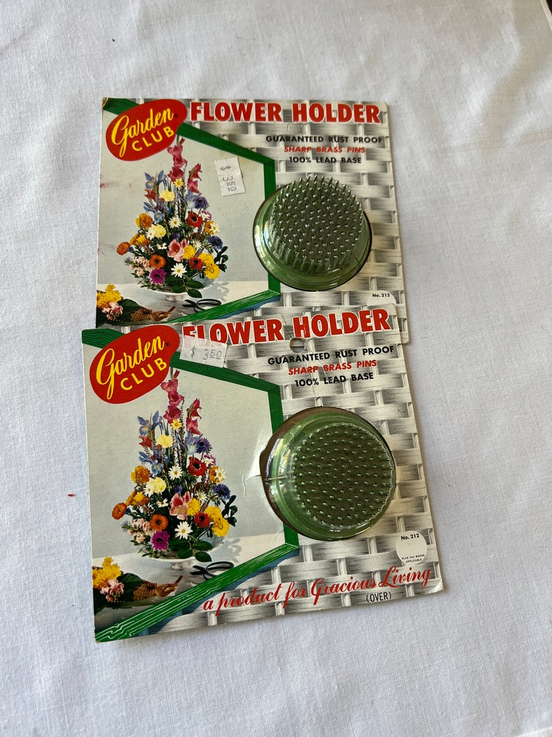 Vintage Flower Frog/Holder Pin Type metal 2 inch in Original Package. image 1