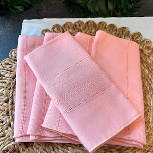 Lovely Pink Orange Cloth Napkins / Thanksgiving Table Place Setting / Thanksgiving Decor