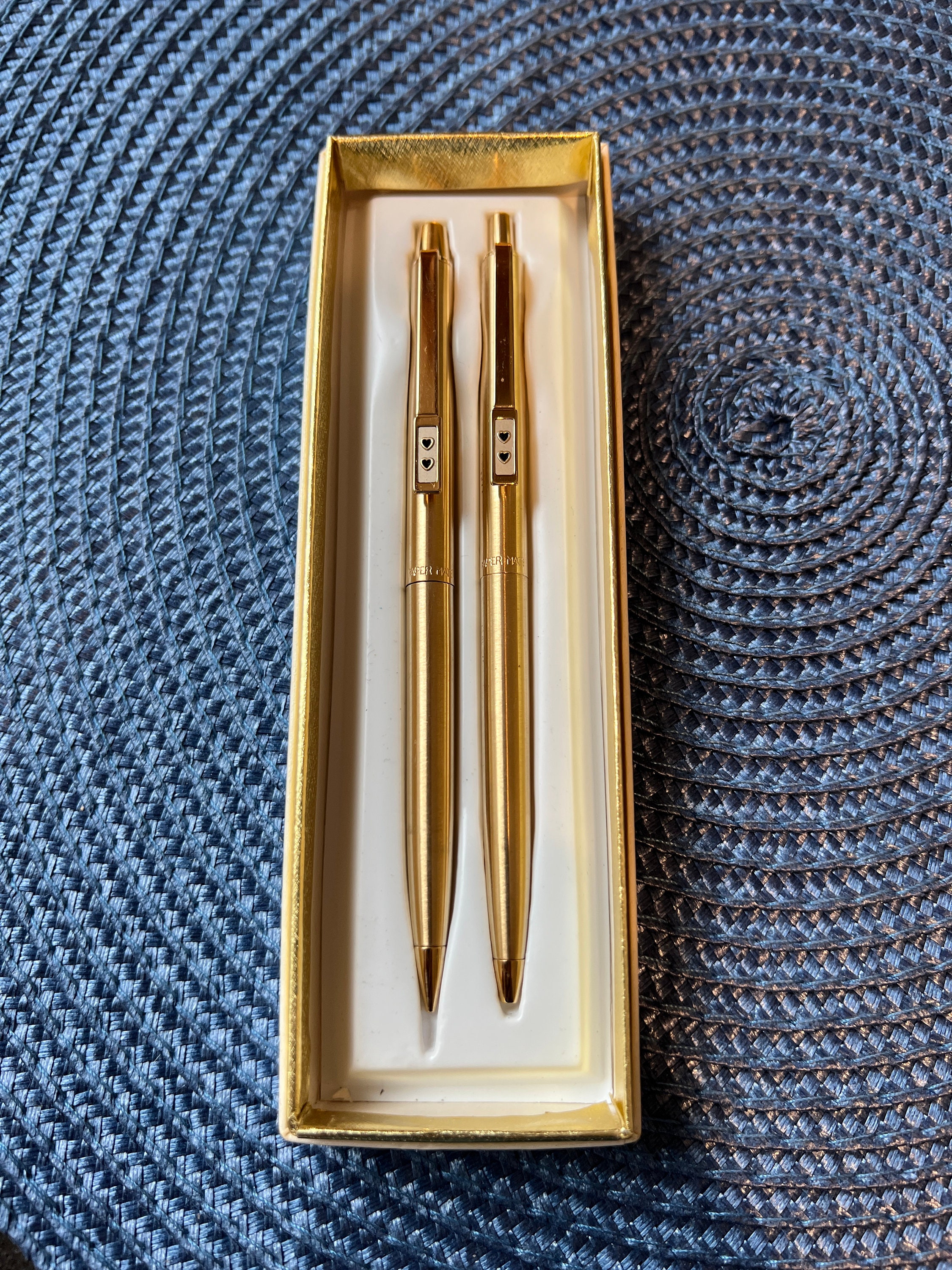 Vintage Papermate Gold Pen and Pencil Set in Original Box 