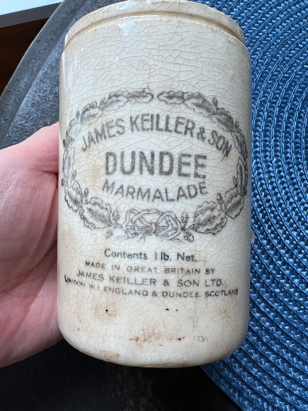 Dundee Marmalade Jar by James Keller & Son 1lb Jar / Dundee Stoneware Crock / Farmhouse Decor Etsy