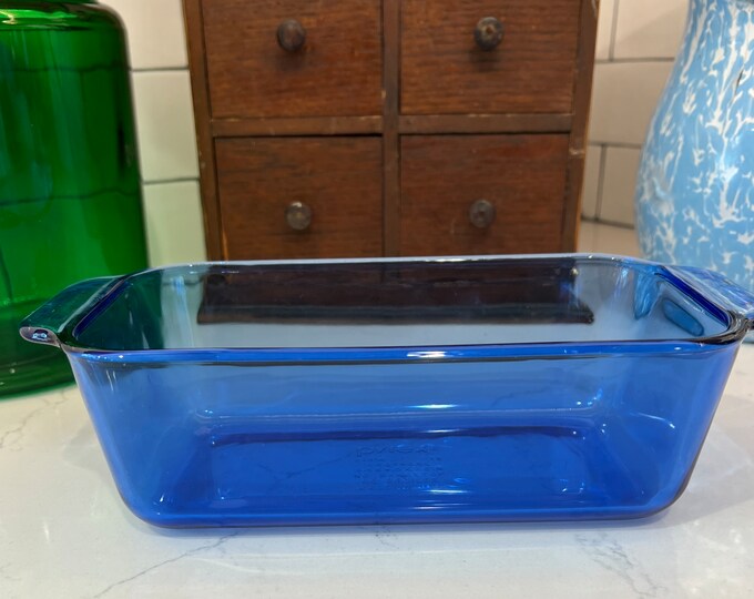 Pyrex Blue Loaf Pan/ Cobalt Blue Pyrex / 213R Pyrex Loaf Pan Etsy