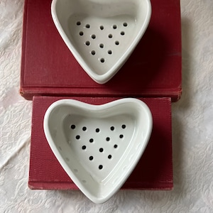 French Cheese Strainer Heart / Porcelain Heart Shaped Cheese Mold /  Cheese Strainers / Small Heart Shaped Cheese Mold