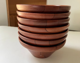 Mid Century Wood Teak Wood Salad Bowls / Salad Bowls Made from Wood / Farmhouse Serving Bowls