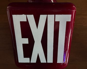 Vintage Glass Exit Sign Light Globe in Red Glass / Unique Mid Century Exit Sign Glass Globe / Vintage Commercial Sign Exit / Eclectic Home